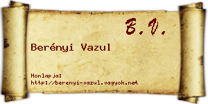 Berényi Vazul névjegykártya